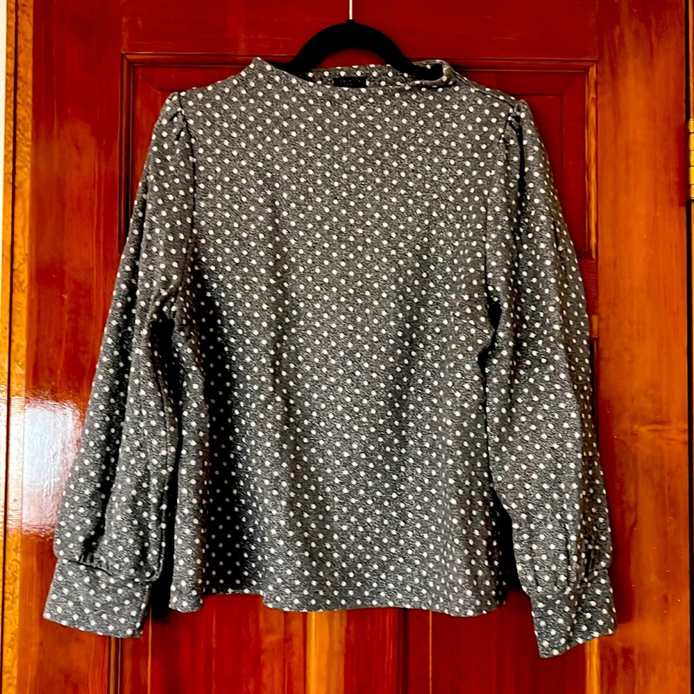 Talbots XLP Sparkle Dot Jacquard Funnel Neck Top